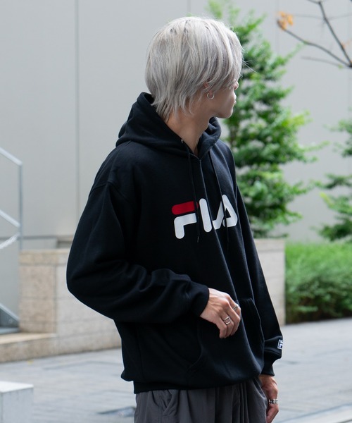 セール】【FILA/フィラ】デカロゴプリント 裏起毛フーディー