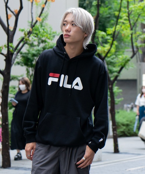 セール】【FILA/フィラ】デカロゴプリント 裏起毛フーディー プル