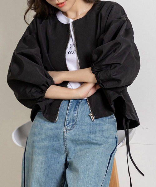 【美品】ADORE ウールショート丈ジャケット黒　バルーンスリーブ Amazon | [DAYCLOSET] ブルゾン ジャケット レディース ライト