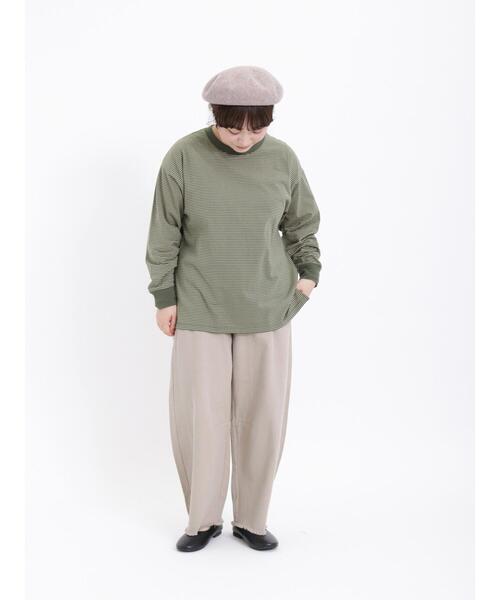 Samansa Mos2(サマンサ モスモス)の「柄アソートロングTシャツ(Tシャツ/カットソー・レディース・カーキ/ネイビー/ブルー/オフホワイト・F)」の7枚目の写真