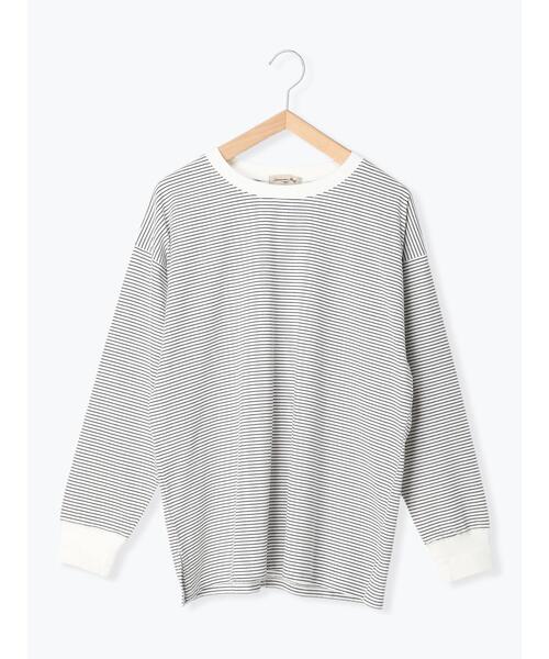Samansa Mos2(サマンサ モスモス)の「柄アソートロングTシャツ(Tシャツ/カットソー・レディース・カーキ/ネイビー/ブルー/オフホワイト・F)」の20枚目の写真