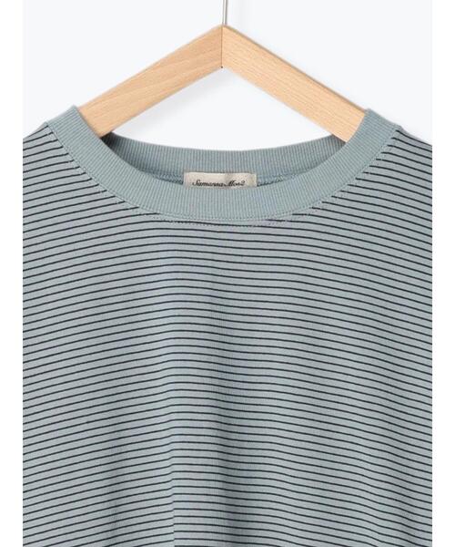 Samansa Mos2(サマンサ モスモス)の「柄アソートロングTシャツ(Tシャツ/カットソー・レディース・カーキ/ネイビー/ブルー/オフホワイト・F)」の22枚目の写真