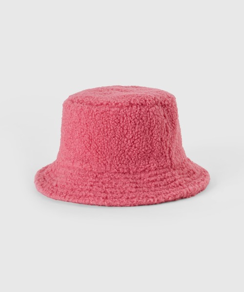 BENETTON (UNITED COLORS OF BENETTON)(ベネトンユナイテッドカラーズオブベネトン)の「ロゴパッチつきボアバケットハット(ハット・レディース・ピンク/グレー/パープル・LARGE/MEDIUM/SMALL)」の6枚目の写真