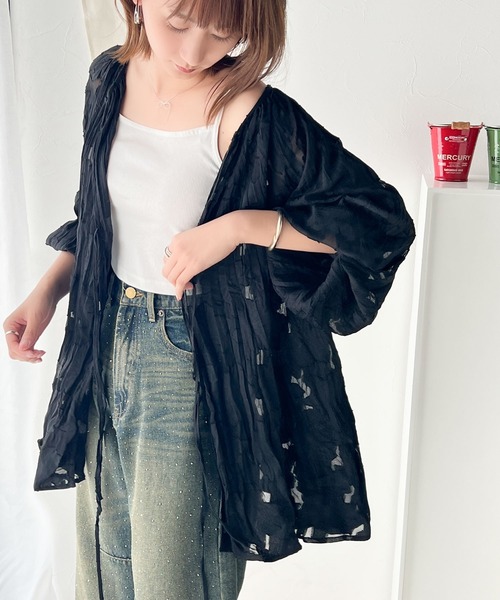 pianopiano様ご予約品　　未使用☆ソブ シアーボリュームスリーブトップス シアースリーブトップス レディース トップス リブトップス