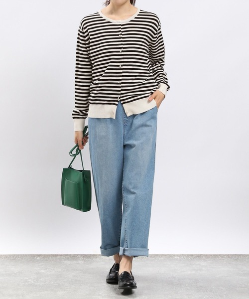 GLOBAL WORK Smile Seed Store(グローバルワーク スマイルシードストア)の「パールボタンクルーカーデ(カーディガン/ボレロ・レディース・グレー/杢グレー/ブラック/ベージュ・LARGE/X-LARGE/SMALL/MEDIUM)」の6枚目の写真