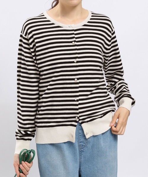 GLOBAL WORK Smile Seed Store(グローバルワーク スマイルシードストア)の「パールボタンクルーカーデ(カーディガン/ボレロ・レディース・グレー/杢グレー/ブラック/ベージュ・LARGE/X-LARGE/SMALL/MEDIUM)」の8枚目の写真