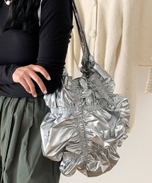 Vipoa | Metallic gathers shirring shoulder bag(ショルダーバッグ)