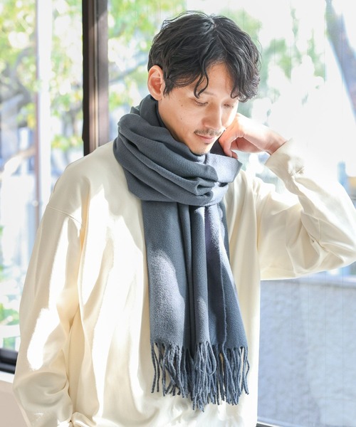 GLOBAL WORK（グローバルワーク）の「ファインタッチボリュームマフラー/704657（ストール/ショール・メンズ・チャコールグレー/グレー/ライトグレー/ブラック/スカイブルー/ライトベージュ・FREE）」の6枚目の写真