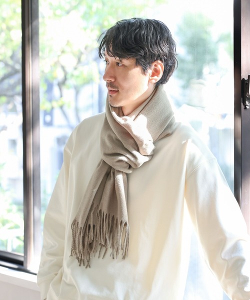 GLOBAL WORK（グローバルワーク）の「ファインタッチボリュームマフラー/704657（ストール/ショール・メンズ・チャコールグレー/グレー/ライトグレー/ブラック/スカイブルー/ライトベージュ・FREE）」の22枚目の写真