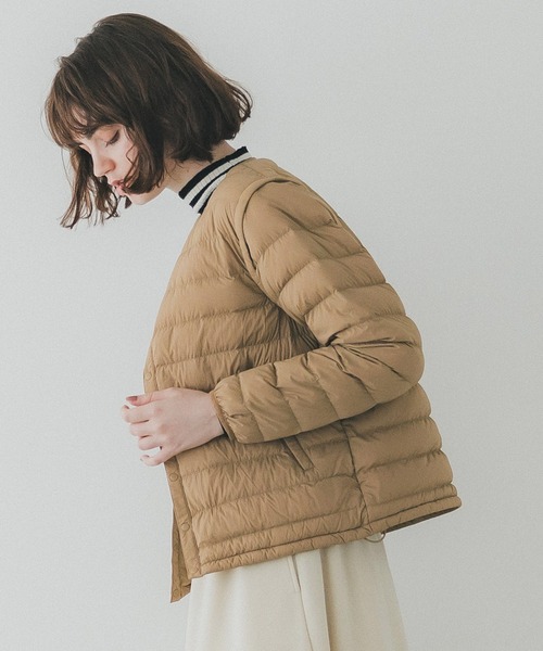 coca（coca）（コカ）の「デタッチャブル2wayライトダウン（ダウンジャケット/コート・レディース・ブラック/ベージュ・S/L/M）」の5枚目の写真
