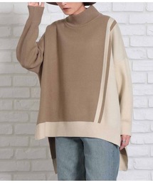 ラインデザインバックロングニット