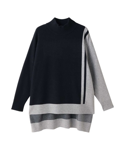 Settimissimo(セッティミッシモ)の「ラインデザインバックロングニット(ニット/セーター・レディース・ベージュ/ブラック・FREE)」の17枚目の写真