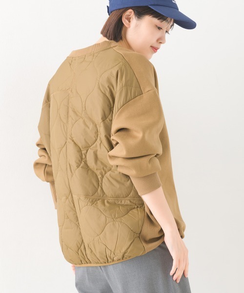 OMNES（オムネス）の「裏起毛バックキルトプルオーバー長袖（Tシャツ/カットソー・レディース・アイボリー/カーキ/チャコールグレー・FREE）」の3枚目の写真