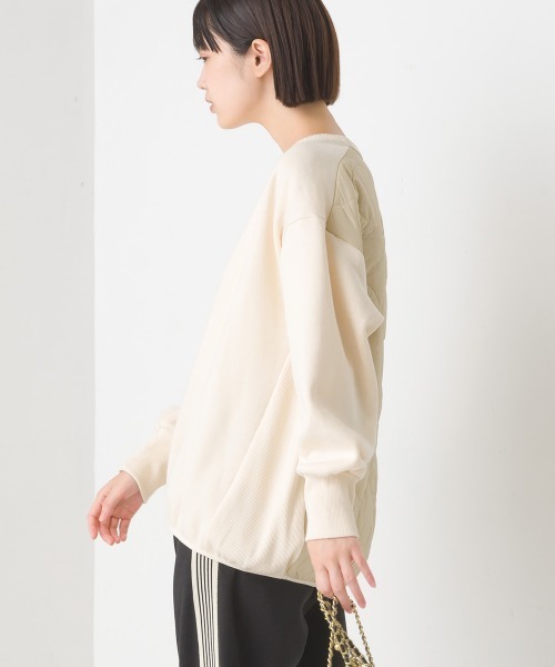 OMNES（オムネス）の「裏起毛バックキルトプルオーバー長袖（Tシャツ/カットソー・レディース・アイボリー/カーキ/チャコールグレー・FREE）」の13枚目の写真