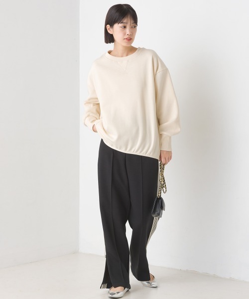OMNES（オムネス）の「裏起毛バックキルトプルオーバー長袖（Tシャツ/カットソー・レディース・アイボリー/カーキ/チャコールグレー・FREE）」の15枚目の写真