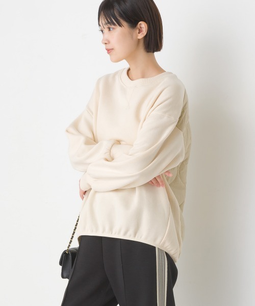 OMNES（オムネス）の「裏起毛バックキルトプルオーバー長袖（Tシャツ/カットソー・レディース・アイボリー/カーキ/チャコールグレー・FREE）」の16枚目の写真