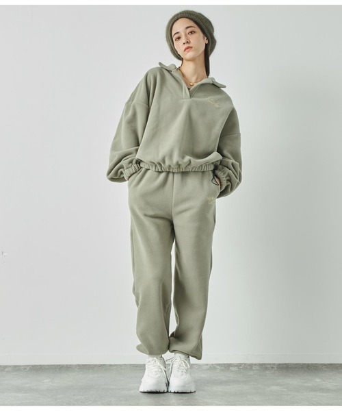 ANAP（アナップ）の「英字刺繍フリースジョガーパンツ【別売りSETUP】（スウェットパンツ・レディース・ブラック/カーキ・FREE）」の11枚目の写真