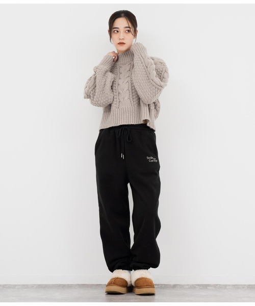 ANAP（アナップ）の「英字刺繍フリースジョガーパンツ【別売りSETUP】（スウェットパンツ・レディース・ブラック/カーキ・FREE）」の22枚目の写真