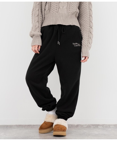 ANAP（アナップ）の「英字刺繍フリースジョガーパンツ【別売りSETUP】（スウェットパンツ・レディース・ブラック/カーキ・FREE）」の20枚目の写真