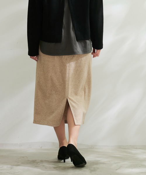 Arnold Palmer(アーノルドパーマー)の「ライト ジャージ メルトン タイトスカート(スカート・レディース・ライトベージュ/ブラック・M/S/L)」の8枚目の写真