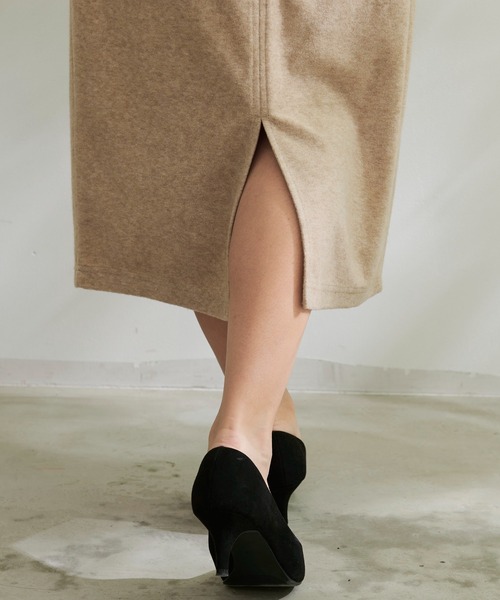 Arnold Palmer(アーノルドパーマー)の「ライト ジャージ メルトン タイトスカート(スカート・レディース・ライトベージュ/ブラック・M/S/L)」の5枚目の写真