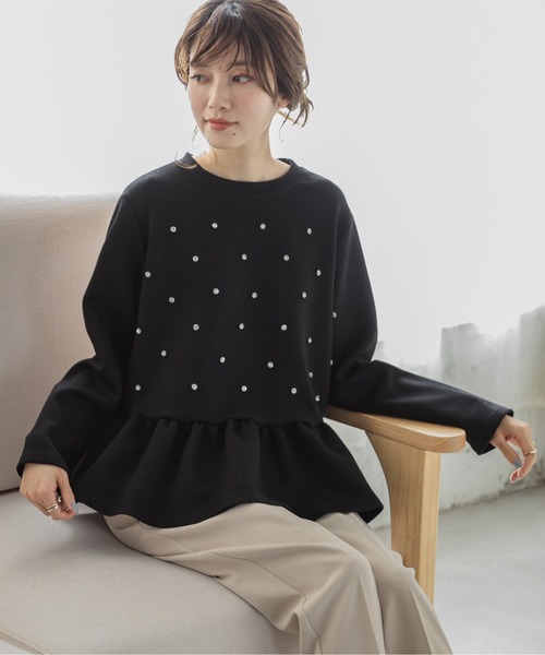 AMELY(エミリー)の「ビジューペプラムプルオーバー(その他トップス・レディース・ブラック/ホワイト/グレー・フリー)」の19枚目の写真