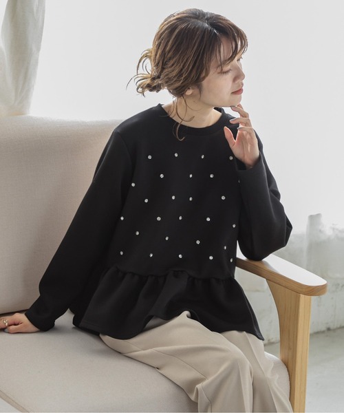 AMELY(エミリー)の「ビジューペプラムプルオーバー(その他トップス・レディース・ブラック/ホワイト/グレー・フリー)」の20枚目の写真