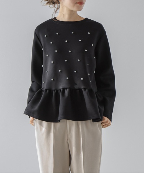 AMELY(エミリー)の「ビジューペプラムプルオーバー(その他トップス・レディース・ブラック/ホワイト/グレー・フリー)」の21枚目の写真