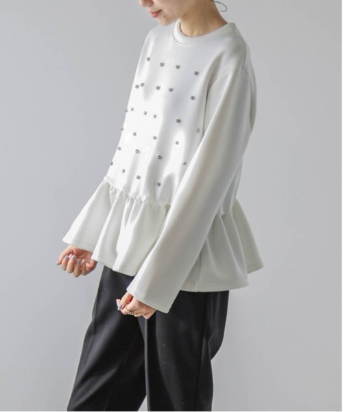 AMELY(エミリー)の「ビジューペプラムプルオーバー(その他トップス・レディース・ブラック/ホワイト/グレー・フリー)」の12枚目の写真