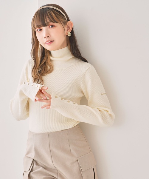 moulis'(ムーリス)の「スリーブボタンタートルニットトップス(ニット/セーター・レディース・ホワイト/ブラウン/グレー・MEDIUM/XX-LARGE/X-LARGE/LARGE)」の5枚目の写真