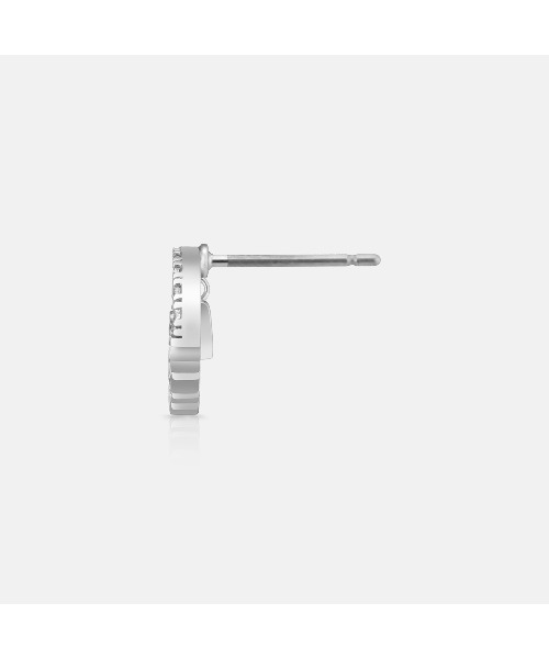 Mベーシックスターリング シルバー ホワイトピアス