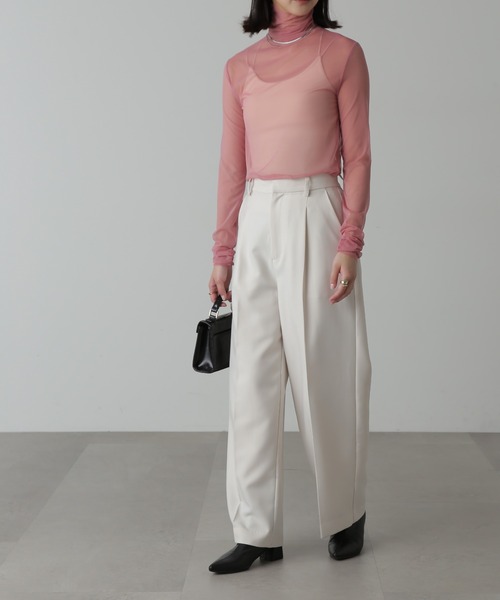 FREE'S MART（フリーズマート）の「◇シースルーハイネックカットソー（Tシャツ/カットソー・レディース・ホワイト/ブラック/ピンク・FREE）」の21枚目の写真