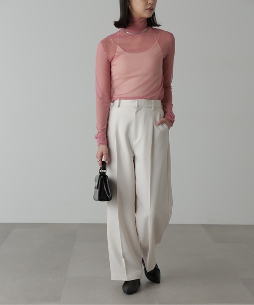 FREE'S MART（フリーズマート）の「◇シースルーハイネックカットソー（Tシャツ/カットソー・レディース・ホワイト/ブラック/ピンク・FREE）」の22枚目の写真