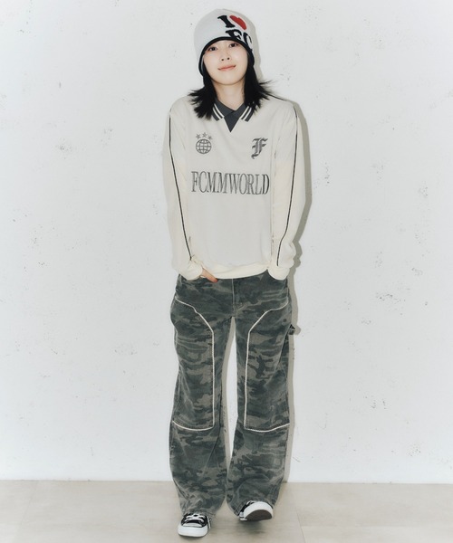 FCMM(エフシーエムエム)の「【日本限定アイテム】VELOUR SOCCER JERSEY/ベロアサッカージャージ(スウェット・レディース・アイボリー/ブラック/グレー・LARGE/MEDIUM)」の10枚目の写真