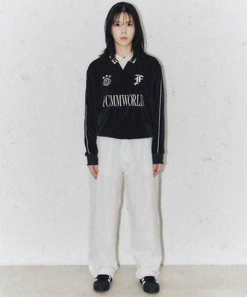 FCMM(エフシーエムエム)の「【日本限定アイテム】VELOUR SOCCER JERSEY/ベロアサッカージャージ(スウェット・レディース・アイボリー/ブラック/グレー・LARGE/MEDIUM)」の5枚目の写真