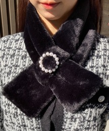 ｔｏｌｅｎｅ | パール付きフェイクファーティペット(マフラー)