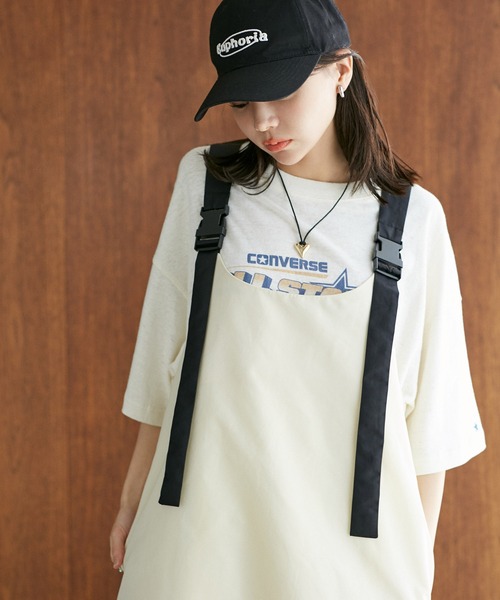VIS（ビス）の「【洗える】バイカラージャンパースカート（ワンピース・レディース・ブラック/キナリ・FREE）」の19枚目の写真