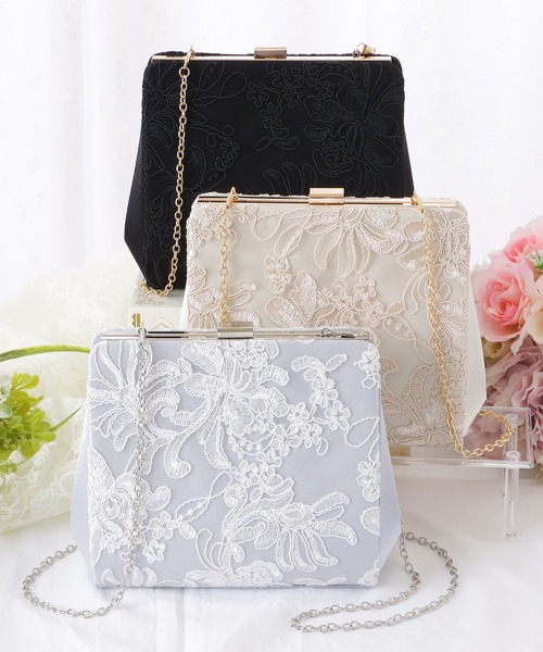 Lace Ladies（レースレディース）の「フラワー 刺繍 コンパクト クラッチ バッグ（クラッチバッグ・レディース・アイボリー/ブラック/シルバー・FREE）」の22枚目の写真