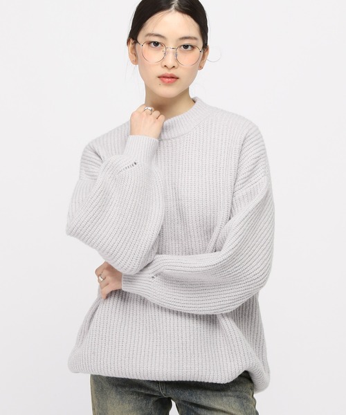 3.3 Field Trip (3.3フィールドトリップ)の「3.3 Field Trip/ネックBIGニット 2983559(ニット/セーター・レディース・グレー/ラベンダー/ホワイト・FREE)」の1枚目の写真