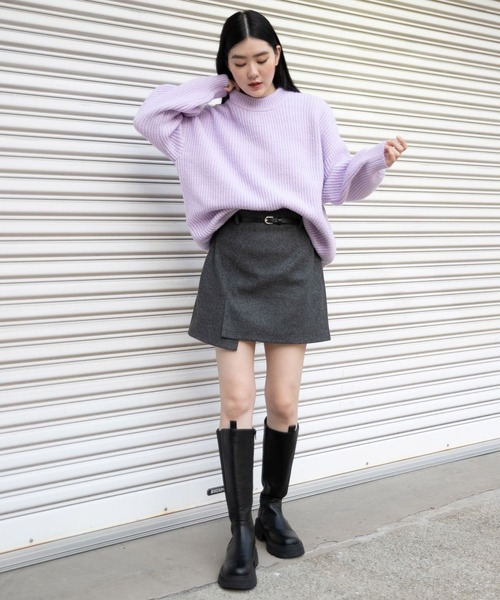 3.3 Field Trip (3.3フィールドトリップ)の「3.3 Field Trip/ネックBIGニット 2983559(ニット/セーター・レディース・グレー/ラベンダー/ホワイト・FREE)」の5枚目の写真