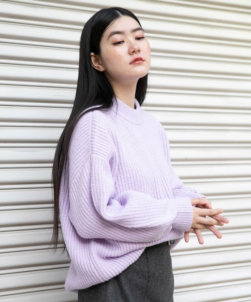 3.3 Field Trip (3.3フィールドトリップ)の「3.3 Field Trip/ネックBIGニット 2983559(ニット/セーター・レディース・グレー/ラベンダー/ホワイト・FREE)」の6枚目の写真