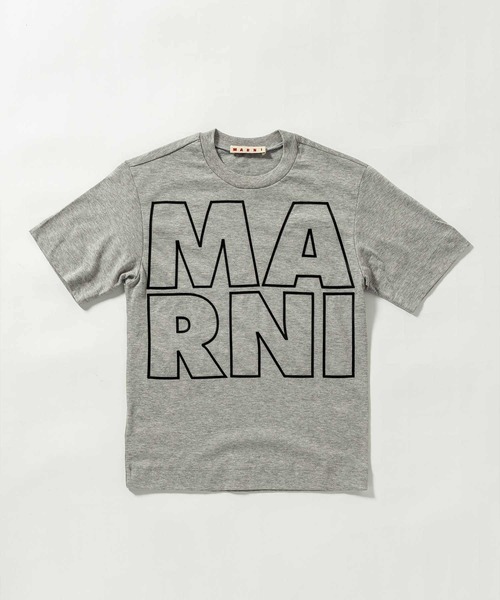 MARNI（マルニ）の「MARNI（マルニ）Kids & Junior ブランドロゴ半袖Tシャツカットソー（Tシャツ/カットソー・キッズ・ホワイト/ブルー/グレー・6Y/8Y/10Y/12Y/14Y/4Y）」の2枚目の写真