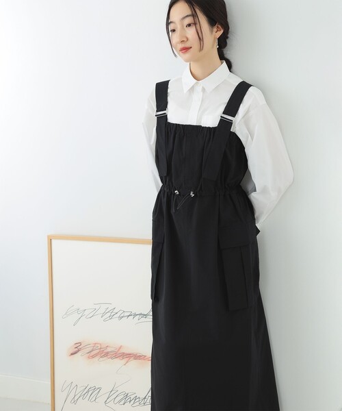 Ray BEAMS（レイビームス）の「カーゴポケット サロペット ワンピース（ワンピース・レディース・ブラック/ホワイト・1/0）」の20枚目の写真