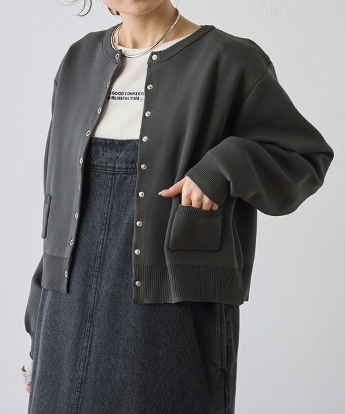 PUAL CE CIN(ピュアルセシン)の「スポンディッシュクルーネックカーディガン(カーディガン/ボレロ・レディース・グリーン/ピンク/オフホワイト/グレー・FREE)」の19枚目の写真