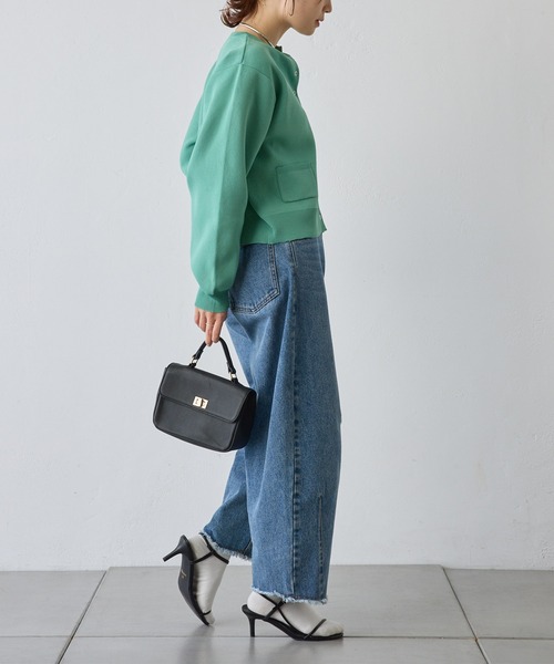 PUAL CE CIN(ピュアルセシン)の「スポンディッシュクルーネックカーディガン(カーディガン/ボレロ・レディース・グリーン/ピンク/オフホワイト/グレー・FREE)」の16枚目の写真