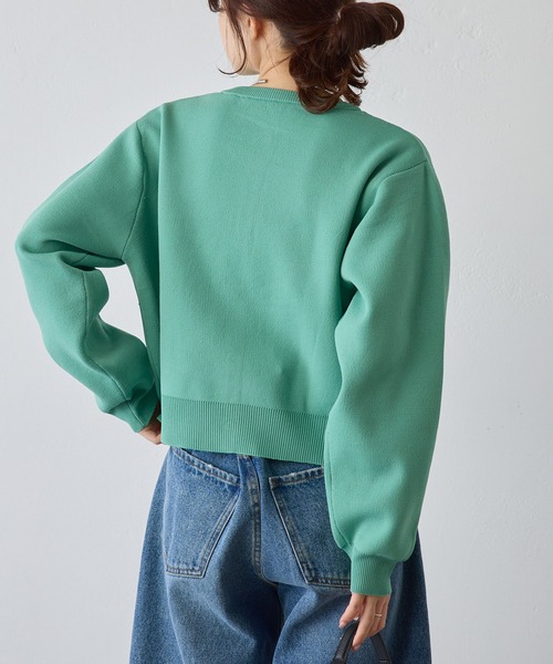 PUAL CE CIN(ピュアルセシン)の「スポンディッシュクルーネックカーディガン(カーディガン/ボレロ・レディース・グリーン/ピンク/オフホワイト/グレー・FREE)」の14枚目の写真