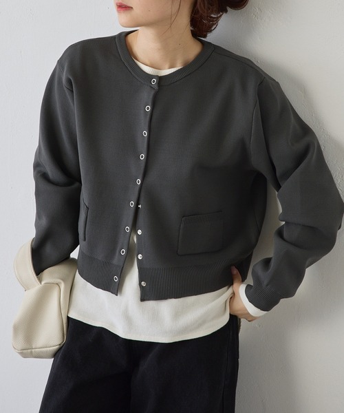 PUAL CE CIN(ピュアルセシン)の「スポンディッシュクルーネックカーディガン(カーディガン/ボレロ・レディース・グリーン/ピンク/オフホワイト/グレー・FREE)」の21枚目の写真