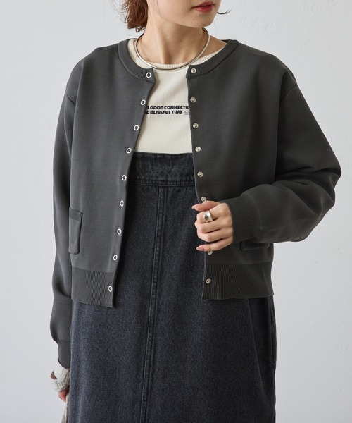 PUAL CE CIN(ピュアルセシン)の「スポンディッシュクルーネックカーディガン(カーディガン/ボレロ・レディース・グリーン/ピンク/オフホワイト/グレー・FREE)」の18枚目の写真