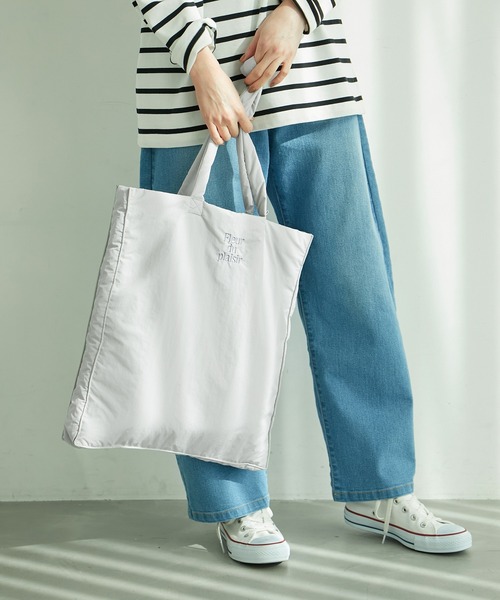 ROPE' PICNIC（ロペピクニック）の「A4対応・撥水加工/マカロンカラーパディングトートバッグ（トートバッグ・レディース・ライトグレー/ベージュ/ピンク/イエロー系その他/キナリ/ブルー系その他4・FREE）」の3枚目の写真