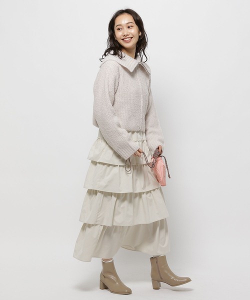 niko and...(ニコアンド)の「ティアードフリルスカート(スカート・レディース・アイボリー/ブラック/ダークグレー・FREE)」の7枚目の写真
